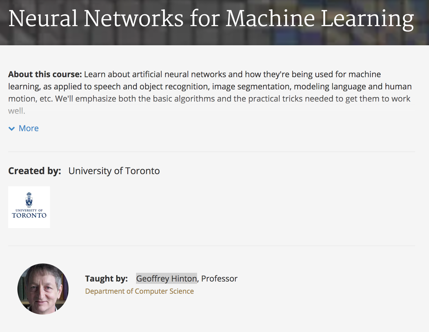 Neural Networks for Machine Learning