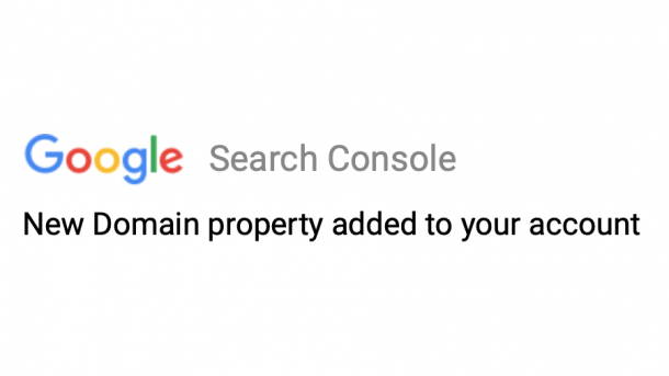 domain property notification in search console