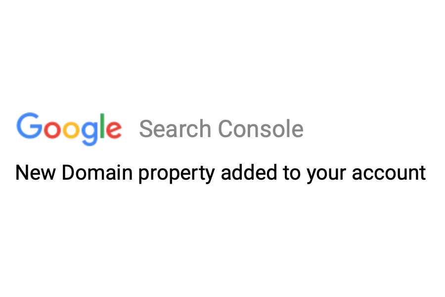 domain property notification in search console